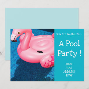 Invitation Jouet de Flamant rose Retro Pool Party