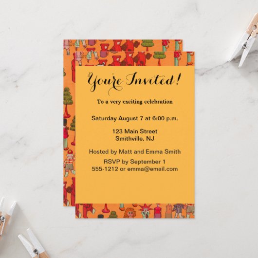 Invitation Jouet de Noël vintage Enfants jouent (Devant/Arrière en situation)