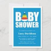 Invitation Jouet en Baby shower gras Anneaux arc-en-ciel (Devant)