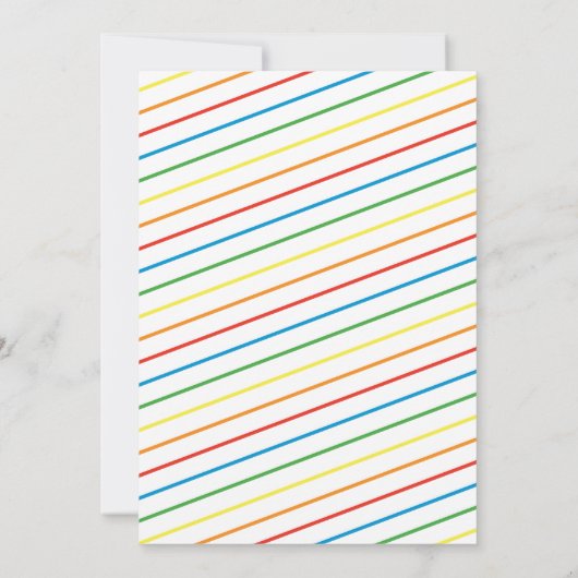 Invitation Jouet en Baby shower gras Anneaux arc-en-ciel (Dos)