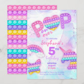 Invitation Jouet licorne arc-en-ciel anniversaire à faire tou (Devant / Derrière)