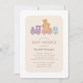 Invitation Jouet pour enfants et ours mignon. Baby shower non (Devant)