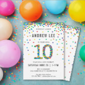 Invitation Jouets 10e fête d'anniversaire, Confetti couleur p