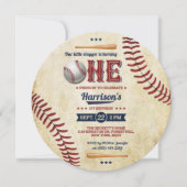 Invitation Jouets de baseball vintages 1er anniversaire (Devant)