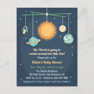 Invitation Jouets de couffin spatial tournant autour du solei