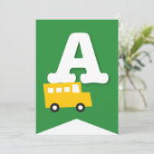 Invitation Jouets de garçons Transport Bonne bannière de fête (Debout devant)