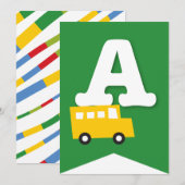 Invitation Jouets de garçons Transport Bonne bannière de fête (Devant / Derrière)