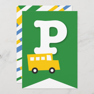 Invitation Jouets de garçons Transport Bonne bannière de fête