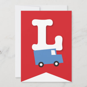 Invitation Jouets de garçons Transport Bonne bannière de fête