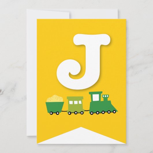 Invitation Jouets de garçons Transport Bonne bannière de fête (Devant)