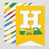 Invitation Jouets de garçons Transport Bonne bannière de fête (Devant / Derrière)