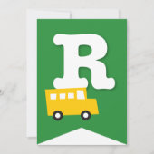 Invitation Jouets de garçons Transport Bonne bannière de fête (Devant)