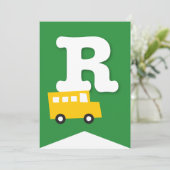 Invitation Jouets de garçons Transport Bonne bannière de fête (Debout devant)