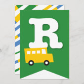 Invitation Jouets de garçons Transport Bonne bannière de fête (Devant / Derrière)