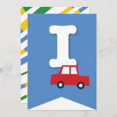 Invitation Jouets de garçons Transport Bonne bannière de fête (Devant / Derrière)