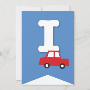 Invitation Jouets de garçons Transport Bonne bannière de fête