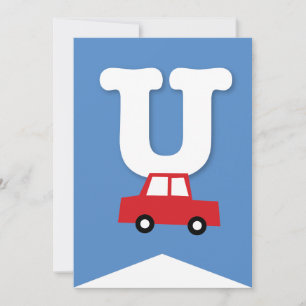 Invitation Jouets de garçons Transport Bonne bannière de fête