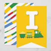 Invitation Jouets de garçons Transport Bonne bannière de fête (Devant / Derrière)