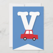 Invitation Jouets de garçons Transport Bonne bannière de fête (Devant)