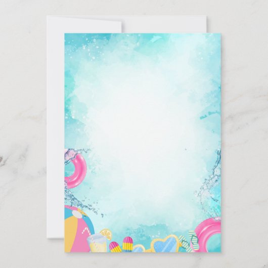 Invitation Jouets de piscine fête d'été (Dos)