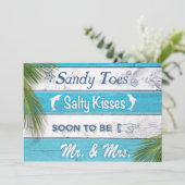 Invitation Jouets de sable turquoise Salty Kisses (Debout devant)