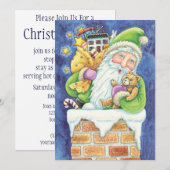Invitation Jouets du Père Noël Chimney Fête de Noël de neige (Devant / Derrière)