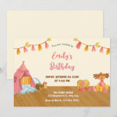 Invitation Jouets en bois anniversaire (Devant / Derrière)
