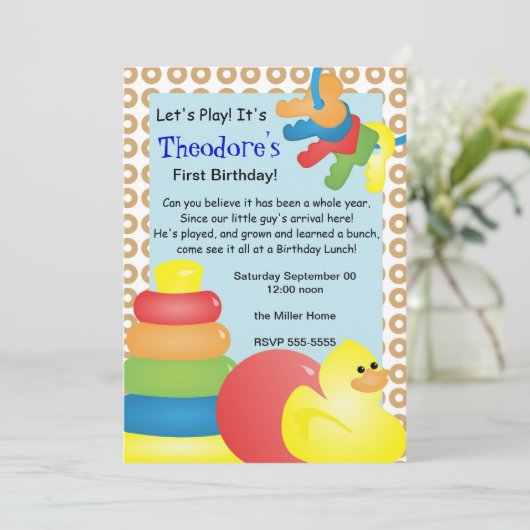 Invitation Jouets nostalgiques classiques (Debout devant)