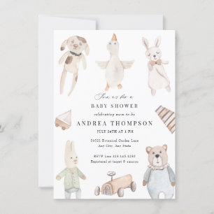 Invitation Jouets pour bébés   BABY SHOWER VINTAGE