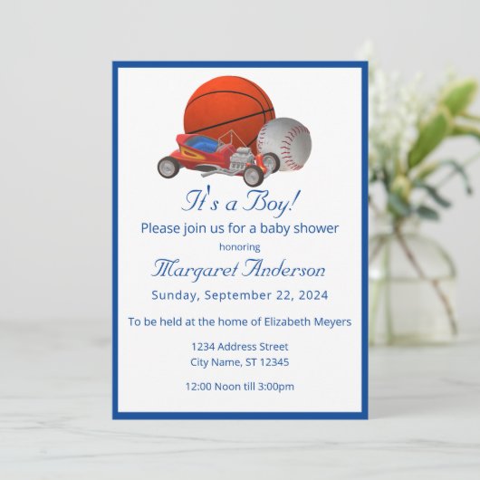 Invitation Jouets pour garçons (Debout devant)