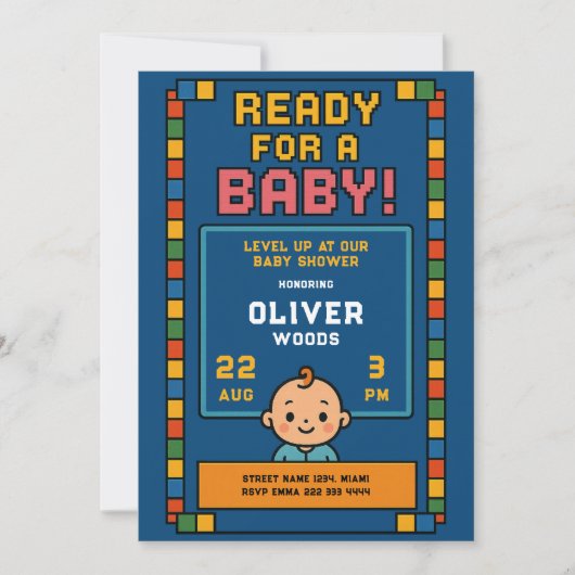 Invitation Joueur 1 : Baby Arcade Bash (Devant)