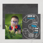 Invitation Joueur 3e tableau de bord d'anniversaire avec numé (Devant / Derrière)