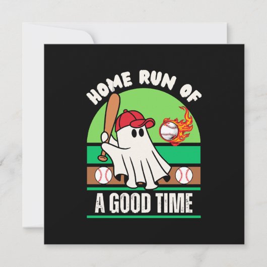 Invitation Joueur de baseball fantôme Halloween (Devant)