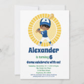 Invitation Joueur de baseball Hispanique Garçons Anniversaire (Devant)