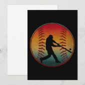 Invitation Joueur de baseball vintage (Devant / Derrière)