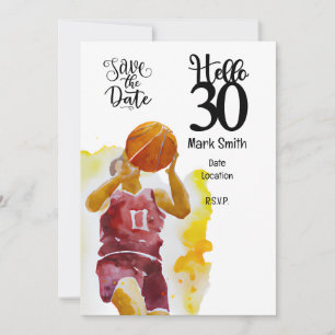 Invitation Joueur de basket-ball 30e anniversaire