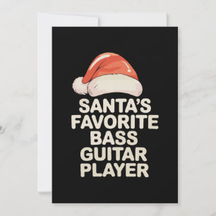 Invitation Joueur de basse favori du Père Noël Noël Xmas