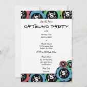 Invitation Joueur de casino de la roulette de Vegas (Dos)