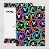 Invitation Joueur de casino de la roulette de Vegas (Devant / Derrière)