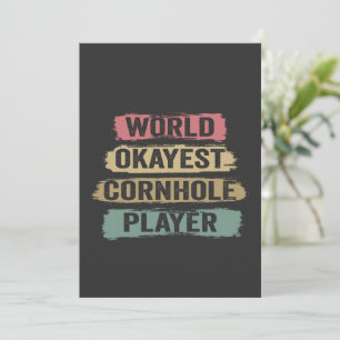 Invitation Joueur de Cornhole World Okayest Funny Vintage Ret