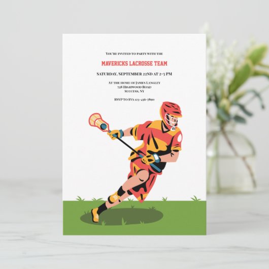 Invitation Joueur de crosse (Debout devant)