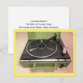 Invitation Joueur de disques Tourne-disque Retro Tech J'écout (Devant / Derrière)