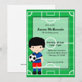 Invitation Joueur de football (Devant / Derrière)