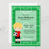 Invitation Joueur de football (Devant / Derrière)