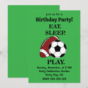 Invitation Joueur de football Coach de football Fête d'annive