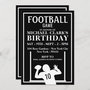 Invitation Joueur de football, fête d'anniversaire de partie
