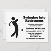 Invitation Joueur de golf à la retraite basculant dans le mod (Devant)