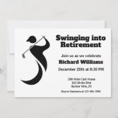 Invitation Joueur de golf à la retraite golfeur swing moderne (Devant)