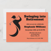 Invitation Joueur de golf à la retraite golfeur swing moderne (Devant)