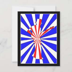 Invitation Joueur de guitare rétro